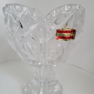 Vintage Echt Bleikristall Lead Crystal Heart Vase